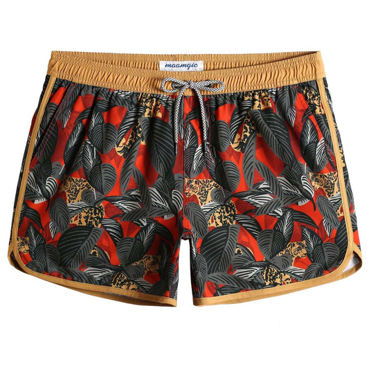 4.5 Inch Vintage Stretch Leopard Infested Swim Trunks