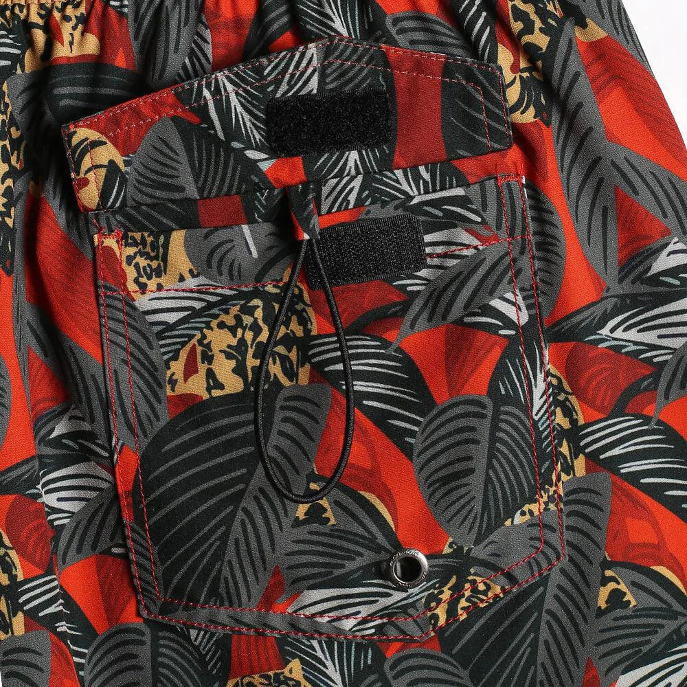 4.5 Inch Vintage Stretch Leopard Infested Swim Trunks