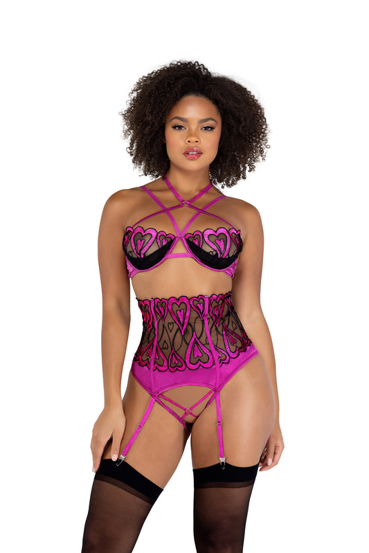 2PC SWEETHEART CROTCHLESS BRA SET