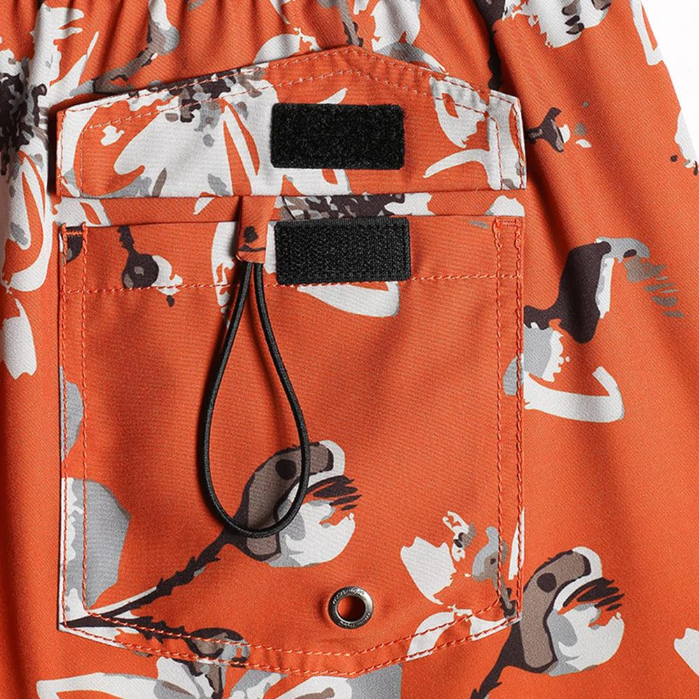 4.5 Inch Vintage Stretch Pear Blossom Swim Trunks