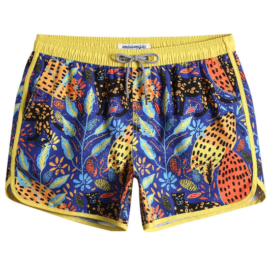 4.5 Inch Vintage Jungle Black Panther Swim Trunks
