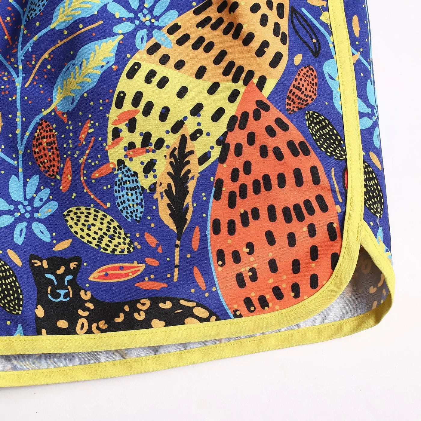 4.5 Inch Vintage Jungle Black Panther Swim Trunks