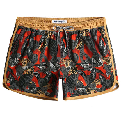 4.5 Inch Vintage Stretch Leopard Infested Swim Trunks
