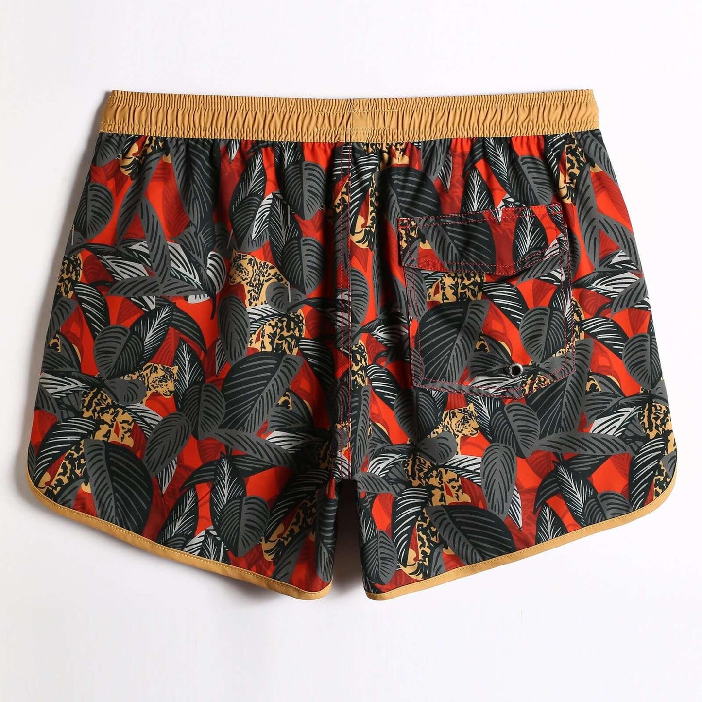 4.5 Inch Vintage Stretch Leopard Infested Swim Trunks