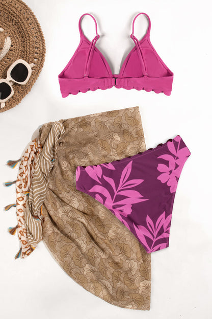 Scalloped 2 Piece Swimsuit Set