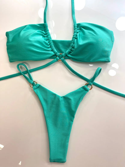ADELE RING THONG BOTTOM -TEAL by Berry Beachy