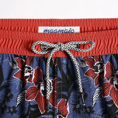 4.5 Inch Inseam Vintage Stretch Night Elf Flower Swim Trunks